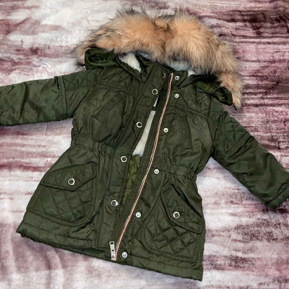 Toddler Girl’s Green Jacket. - Picture 1 of 4